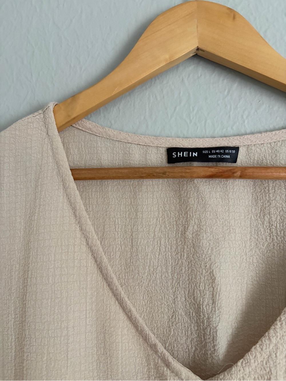Cream Textured Smock Dress - Picture 3 of 4